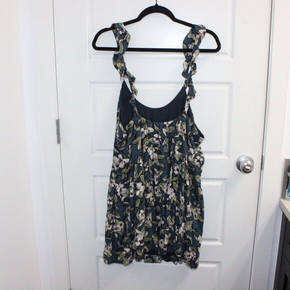 Free People Floral Mini Dress - Blue and Green - Picture 2 of 4